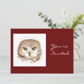 自然、フクロウ、誕生日パーティーに戻る 招待状 (スタンド正面)