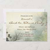 自然、フクロウ、鳥、誕生日パーティーInvitatiに戻る 招待状 (裏面)