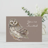 自然、フクロウ、鳥、誕生日パーティーInvitatiに戻る 招待状 (スタンド正面)