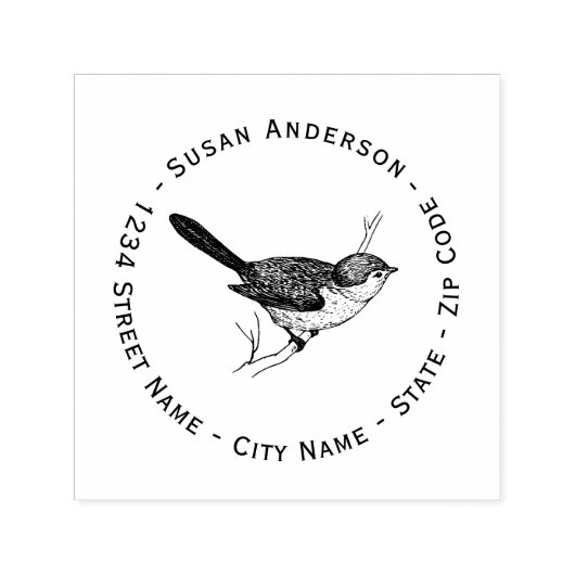 自然 – ブシュティ差出人住所自己スタンプ セルフインキングスタンプ (デザイン)