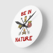 自然 ラウンド壁時計 (傾斜)