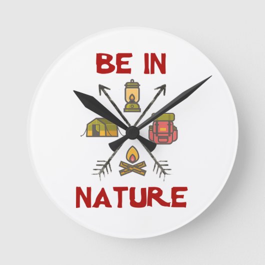 自然 ラウンド壁時計 (正面)