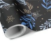 自然 現代 ボタニカル クリスマス ホリデー ギフト ラッピングペーパー (ロールコーナー)