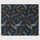 自然 現代 ボタニカル クリスマス ホリデー ギフト ラッピングペーパー (フラット)