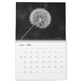 自然（白黒） カレンダー (3月 2026)