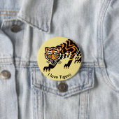 自然 – 私はTIGERS大好き – 絶滅危惧種 – 黄色 缶バッジ (インサイチュ)