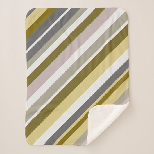 "自然"、素朴そっくりのストライプなパターン毛布 シェルパブランケット (正面)