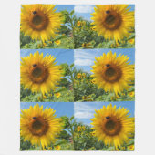 自然，花，夏，ひまわり，花，フローラ フリースブランケット (正面)