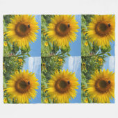 自然，花，夏，ひまわり，花，フローラ フリースブランケット (正面(横))