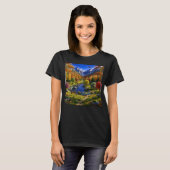 自然 荒野 風景 山 水の流れ Tシャツ (正面フル)