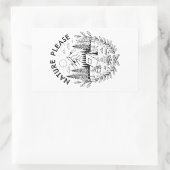 自然 長方形シール (バッグ)