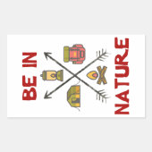 自然 長方形シール (正面)