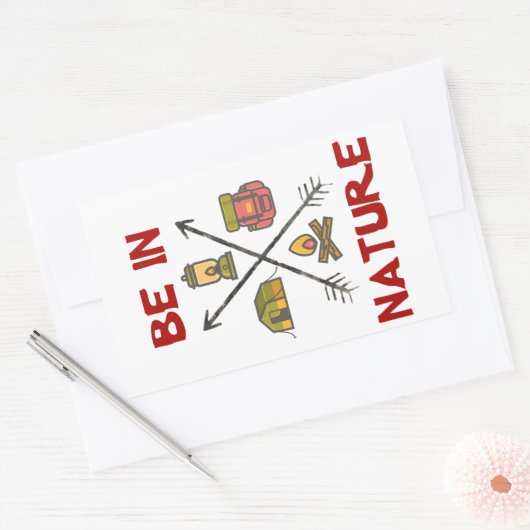 自然 長方形シール (封筒)