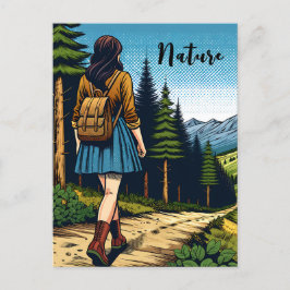 自然 | Women Hiking down a Trail ポストカード