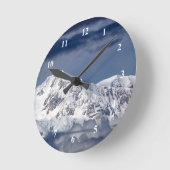 自然Alaska Denali Landscape写真 ラウンド壁時計 (傾斜)