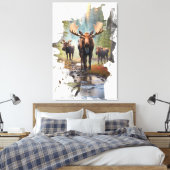 *~*自然AP49ムースフォレアートストコテージ キャンバスプリント (インサイチュ (寝室))