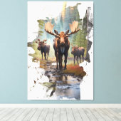 *~*自然AP49ムースフォレアートストコテージ キャンバスプリント (インサイチュ (ウッドフロア))