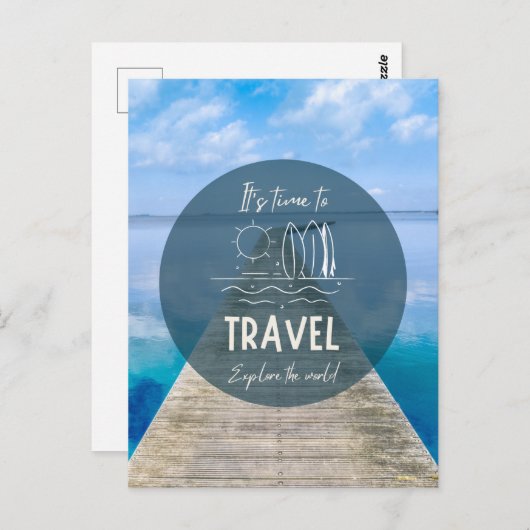 自然It's Time To Travel引用文 ポストカード (正面/裏面)