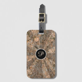 自然Light Beams on Rock Texture任意のイニシャル ラゲッジタグ