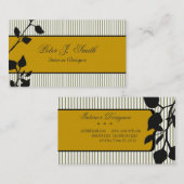 自然Pinstripes DarkフローラInterior Design 名刺 (正面/裏面)