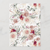 自然Shade Flowers エレガント Boho結婚の詳細 エンクロージャーカード (裏面)