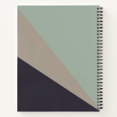 自然TaupeとSage幾何パーソナライズされた ノートブック (裏面)