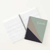 自然TaupeとSage幾何パーソナライズされた ノートブック (内部)