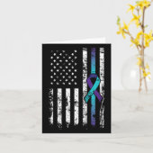 自爆うつアメリカ国旗の予防警報 カード (黄色い花)