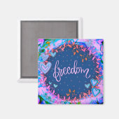 自由おもしろいかわいらしフローラモダン検査 マグネット (正面/裏面)