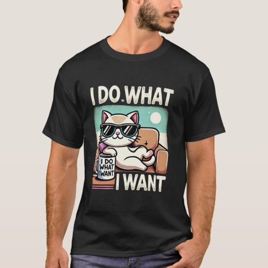 自由おもしろいに猫をボスのように自由に私は行う Tシャツ (正面)