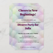 自由おもしろいの応援を新しい始まりに離婚 招待状 (正面/裏面)