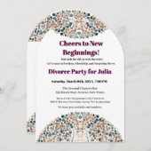 自由おもしろいの応援を新しい始まりに離婚 招待状 (正面/裏面)