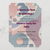 自由おもしろいの応援を新しい始まりに離婚 招待状 (正面/裏面)