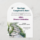 自由おもしろいの応援を新しい始まりに離婚 招待状 (正面/裏面)