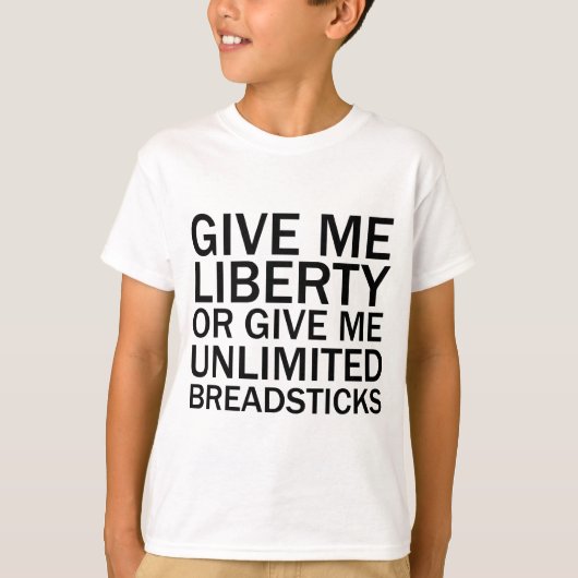 自由か無制限のブレッドスティックを Tシャツ (正面)