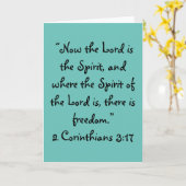 「自由がある」聖なる書物、 経典グリーティングカード カード (黄色い花)