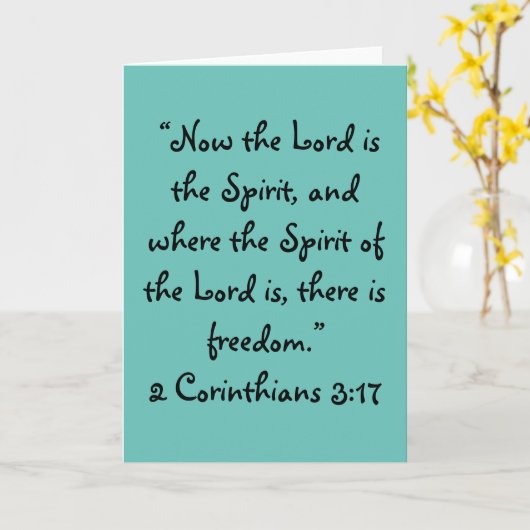 「自由がある」聖なる書物、 経典グリーティングカード カード (黄色い花)