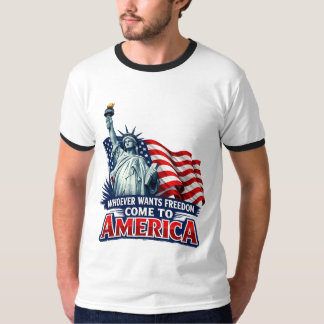 自由がここから始まる Tシャツ