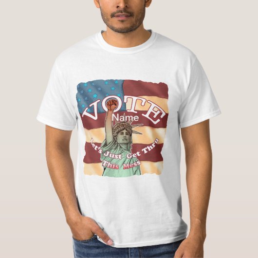 自由がこの難局を乗り切る Tシャツ (正面)