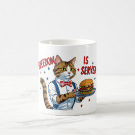 自由が提供されおもしろいる – Catウェイターマグ コーヒーマグカップ