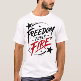 自由が火を燃やす 愛国的なグラフィック Tシャツ