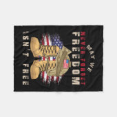 自由が無忘れ国旗にならないか フリースブランケット (正面(横))