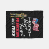 自由が無忘れ国旗にならないか フリースブランケット (正面(横))