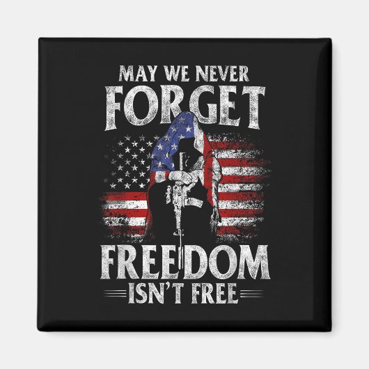 自由が無忘れ料アメリカ国旗 マグネット (正面)