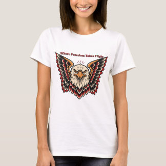 自由が羽ばたくところ Tシャツ