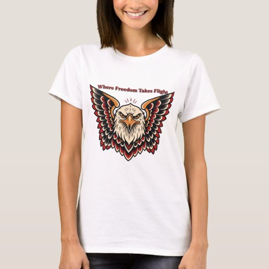 自由が羽ばたくところ Tシャツ (正面)