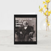 自由が読めるようになると、フレデリック・ダグラスの引用 - ジュンテース カード (黄色い花)