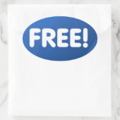 自由だ！シール 楕円形シール (バッグ)