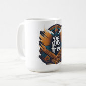 自由である コーヒーマグカップ (正面左)