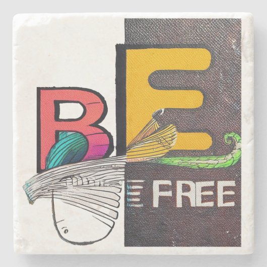 自由である ストーンコースター (正面)